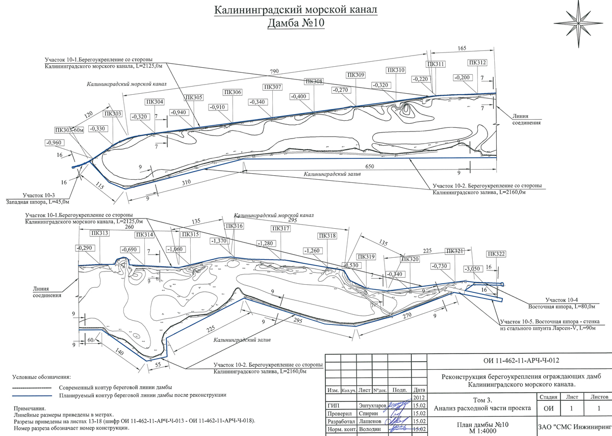 План дамбы № 10 План дамбы № 10